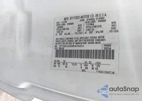 1999 Ford Ranger Xl/Xlt z USA, uszkodzony, nr VIN 1FTYR14V2XPA74414